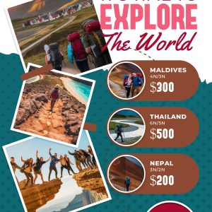 explore the world travel adventure flyer template